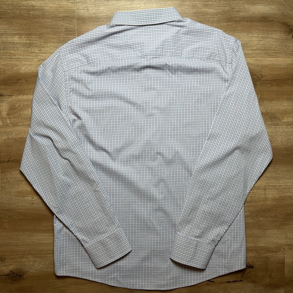 UNTUCKit Shirt Men 2XL Blue Check Stretch Performance Button Up Business Casual - Picture 3 of 7